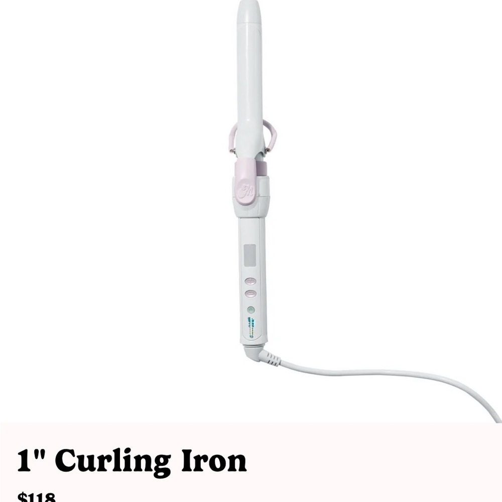 Mane White and Pink Curling Iron 1”